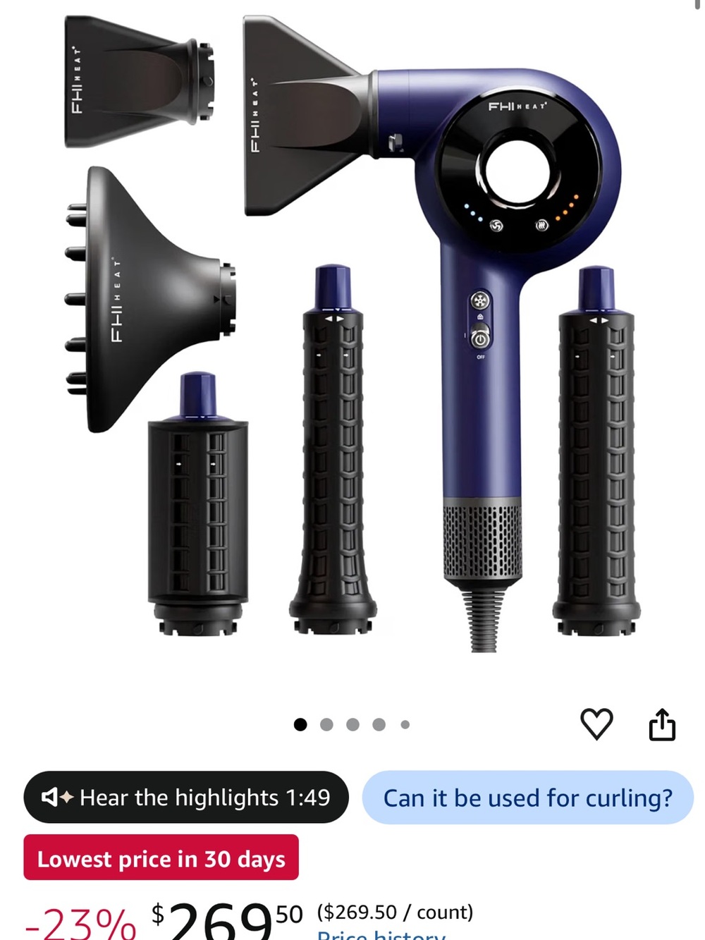 Dyson Purple and Black Hair Dryer & Styling Set